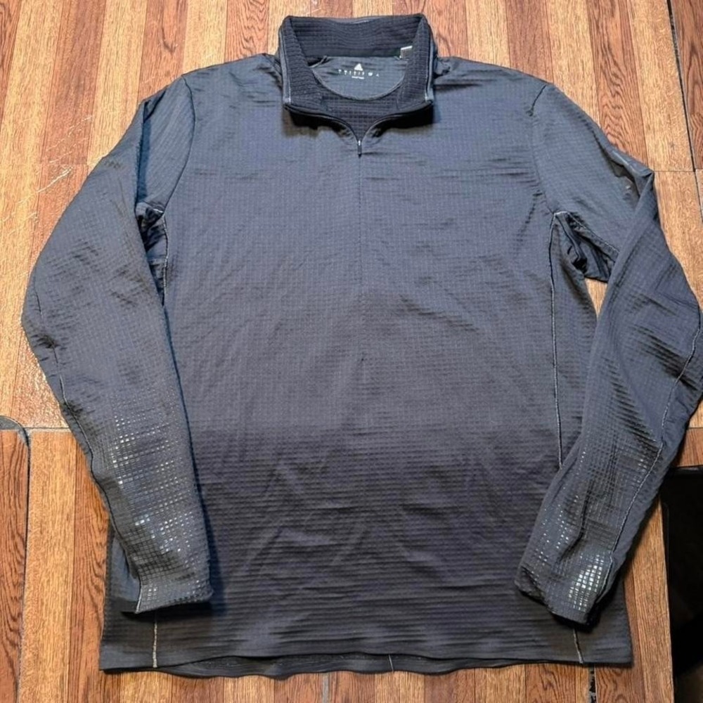 Adidas Grey Retro Sportswear Quarter Performance Running Jacket Large